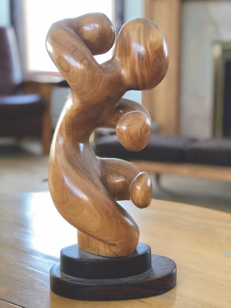 polished wood sculpture