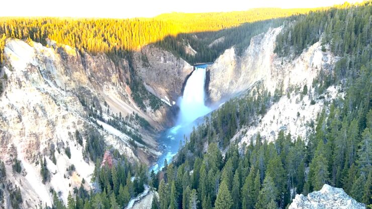 Upper and Lower Falls of the Grand Canyon of Yellowstone