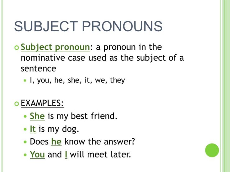 subject pronoun