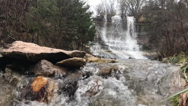 Geary State Fishing Lake Waterfall