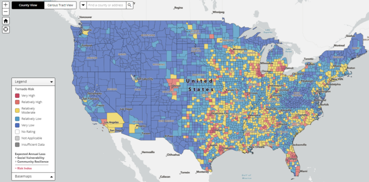 Tornadoes-Risk-Map