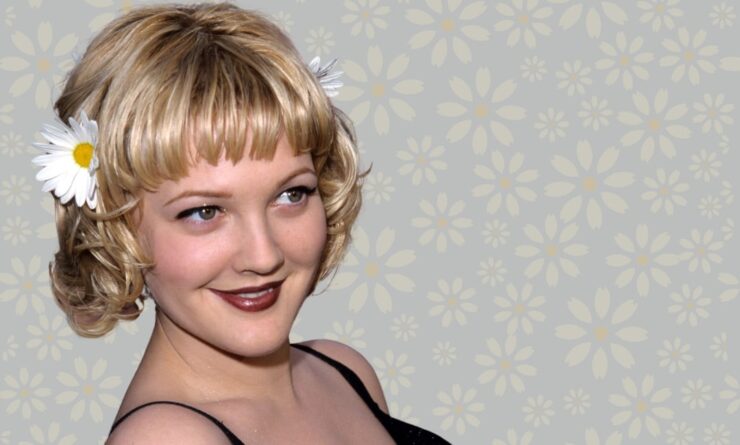 Drew Barrymore’s Daisy Adorned Bleached 'Do