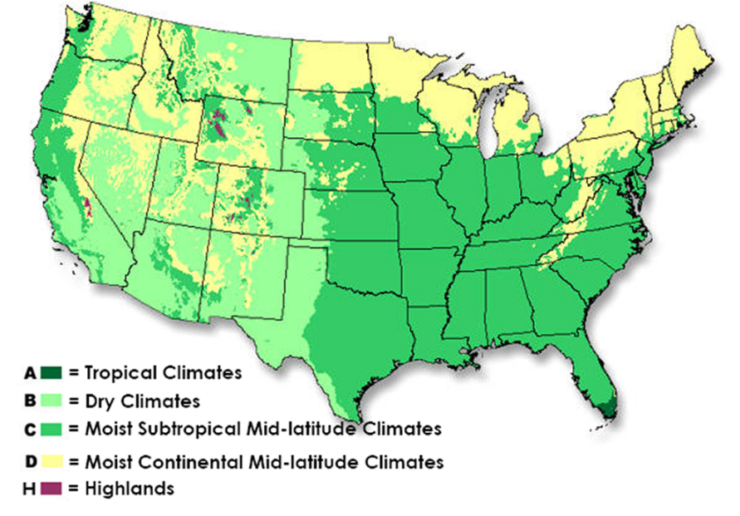 Climates in US
