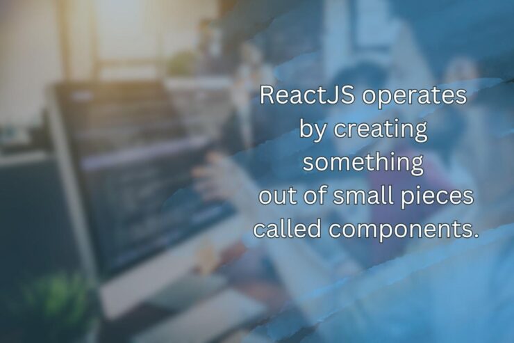 ReactJS operates by creating something out of small pieces called components.