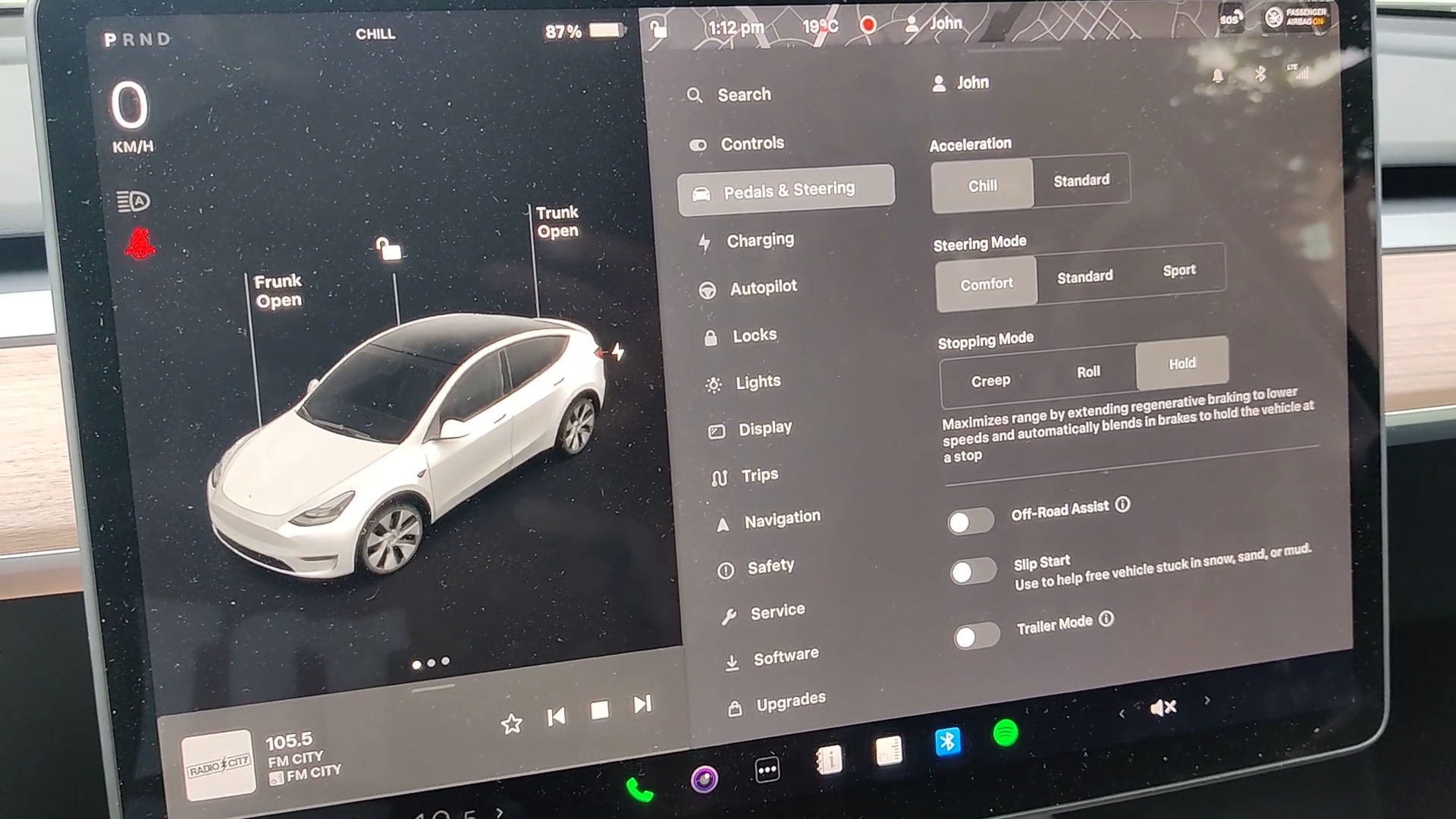Tesla Chill Mode turn off and on