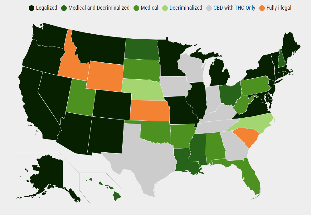 Marijuana Legalization in US - Map