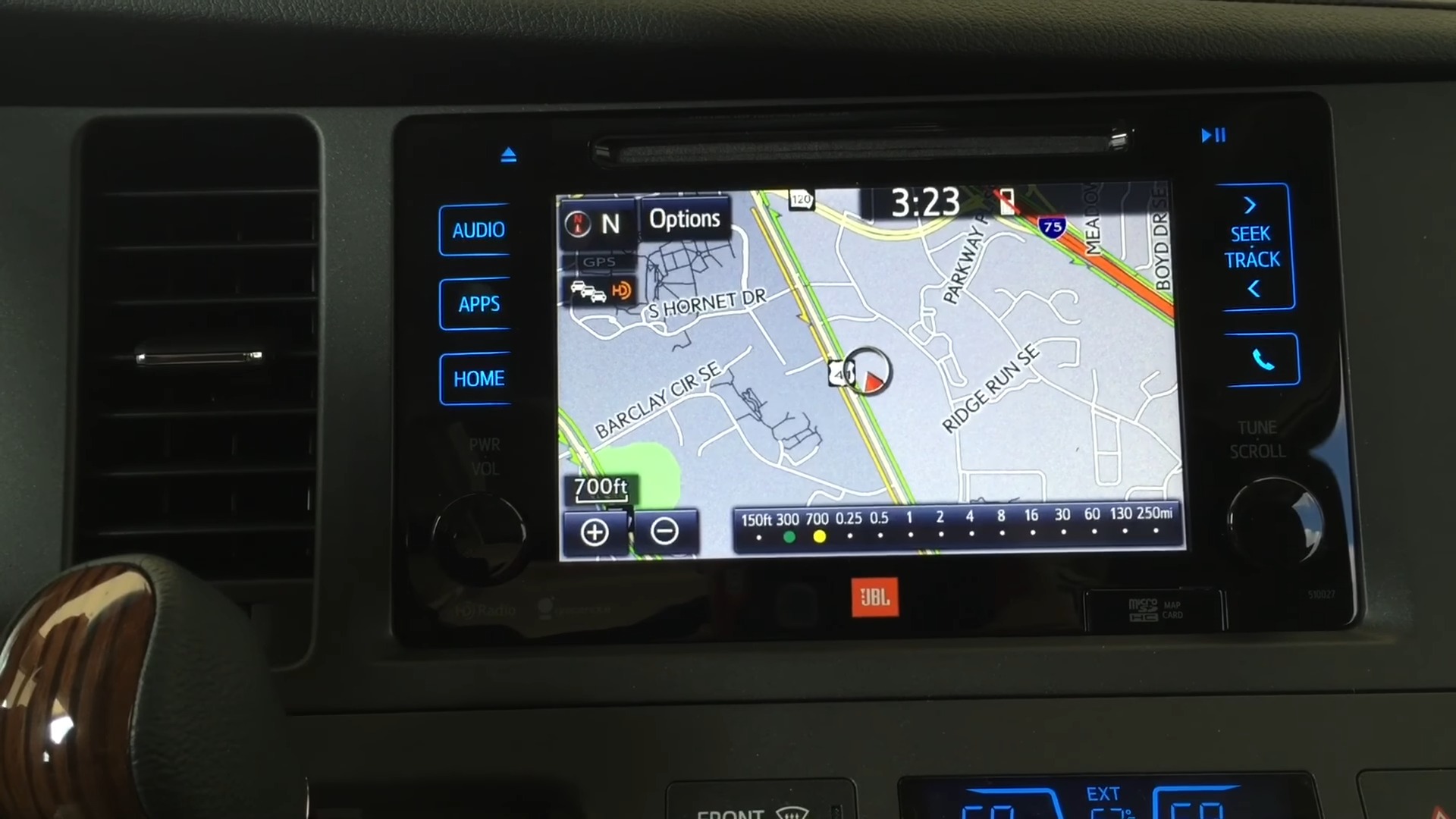 Navigation in 2015 Sienna