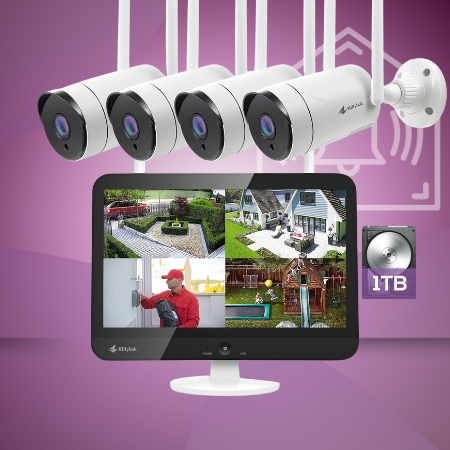 Kittyhok 10CH Wireless Security Camera System Outdoor with Monitor