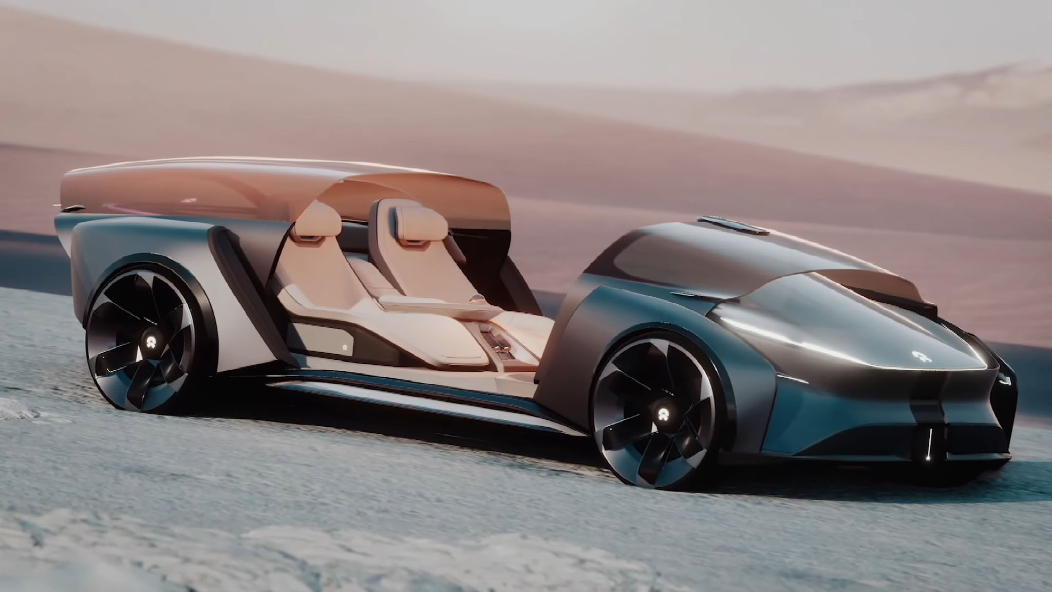 AI Self-driving space car NIO EDEN - futuristic car concept