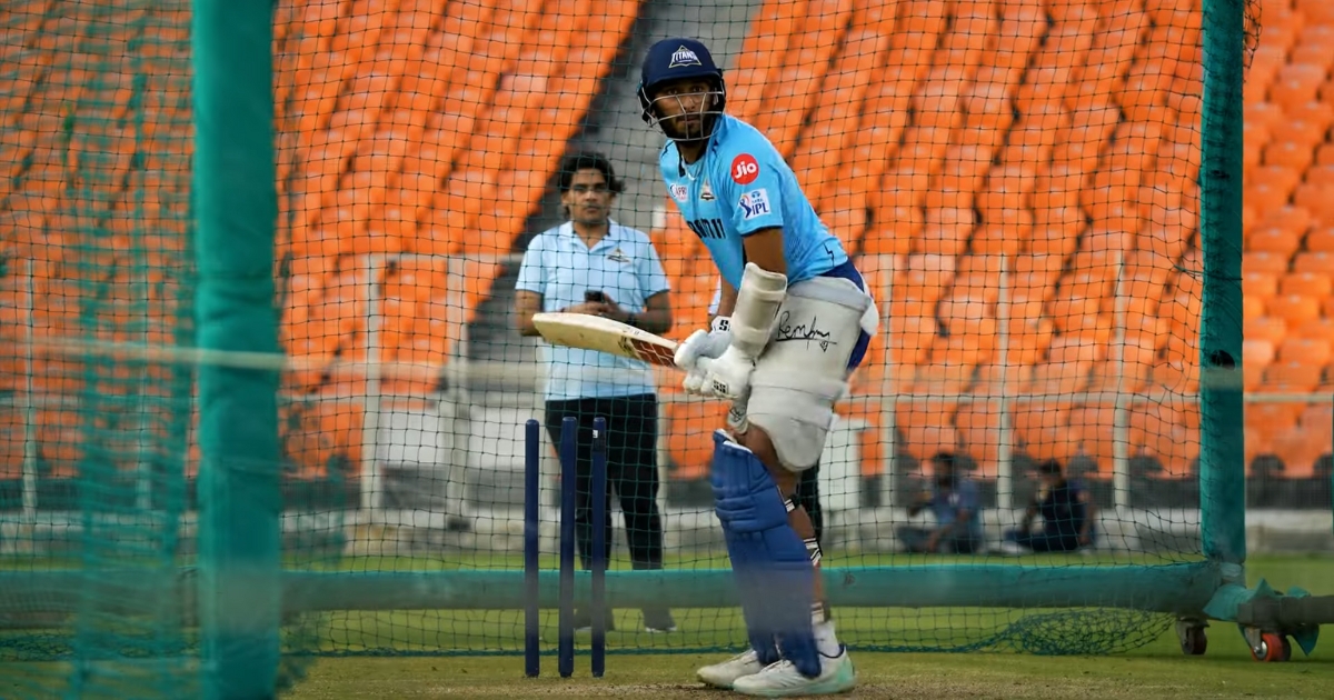 ipl tournament player from Gujarat Titans with cricket bat