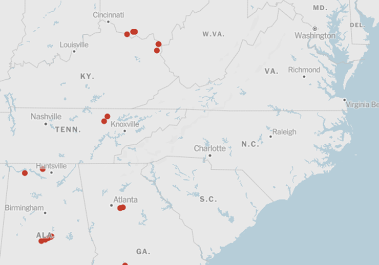 Map of Tornadoes in the US - April 2, 2024