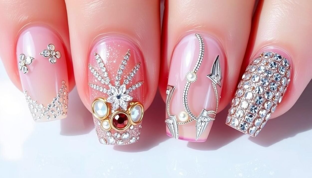 Sparkly Graduation Nails