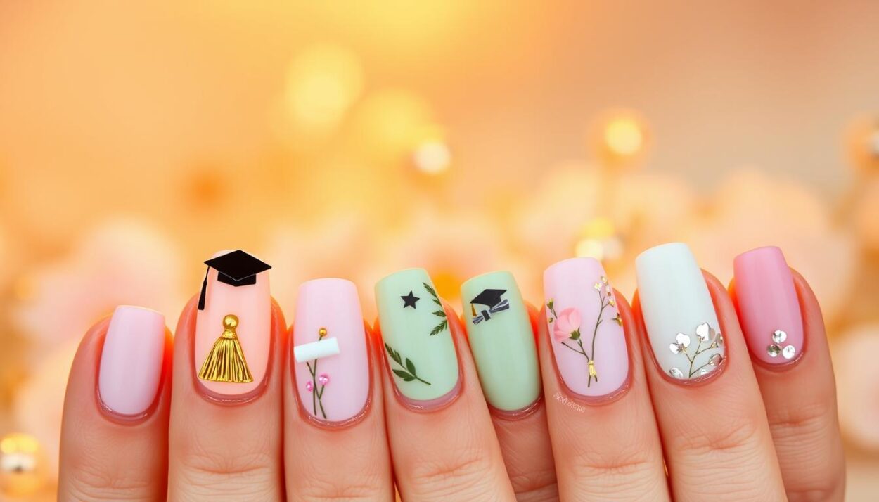 Themed Graduation Nail Inspiration