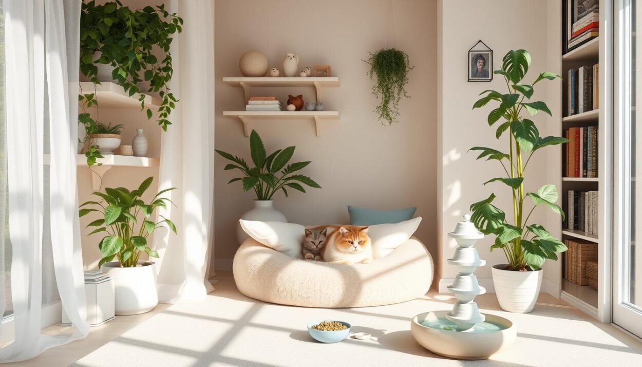 cat calming space setup