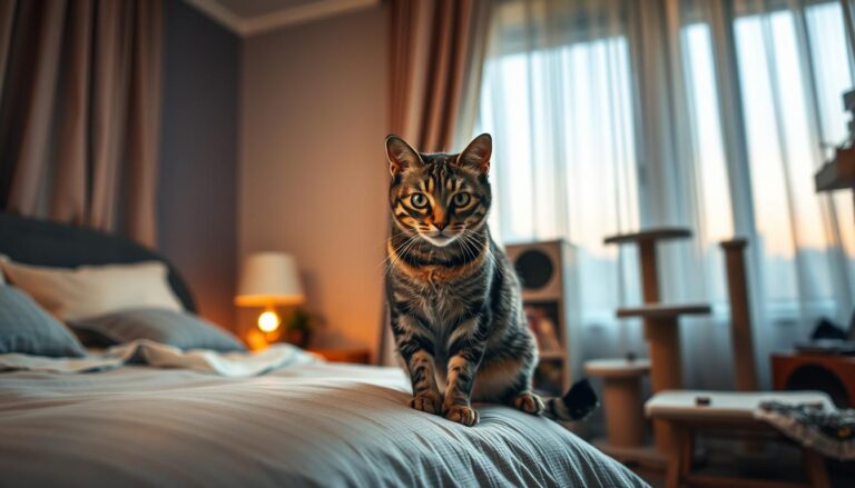 cat peeing on bed