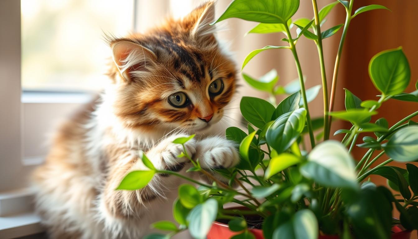 cat peeing on house plants