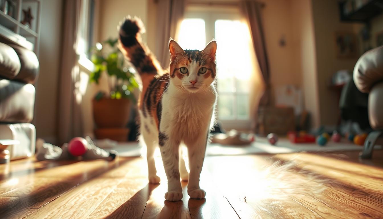 cat spraying in house