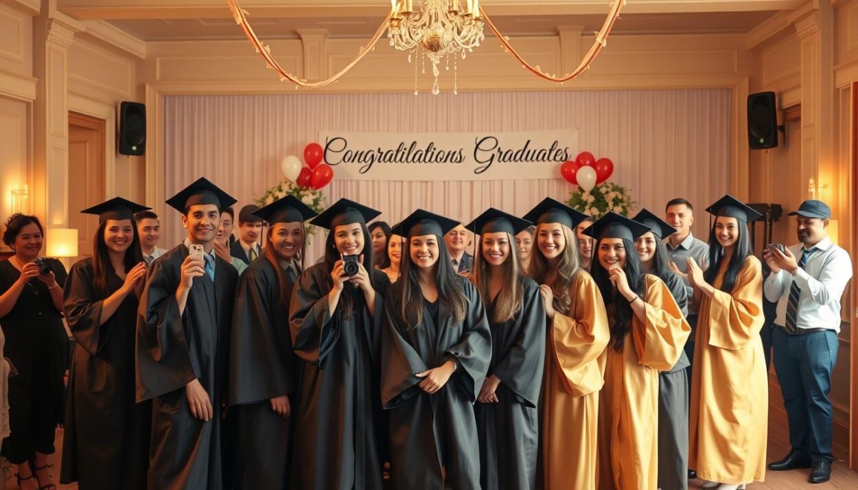 indoor graduation celebration