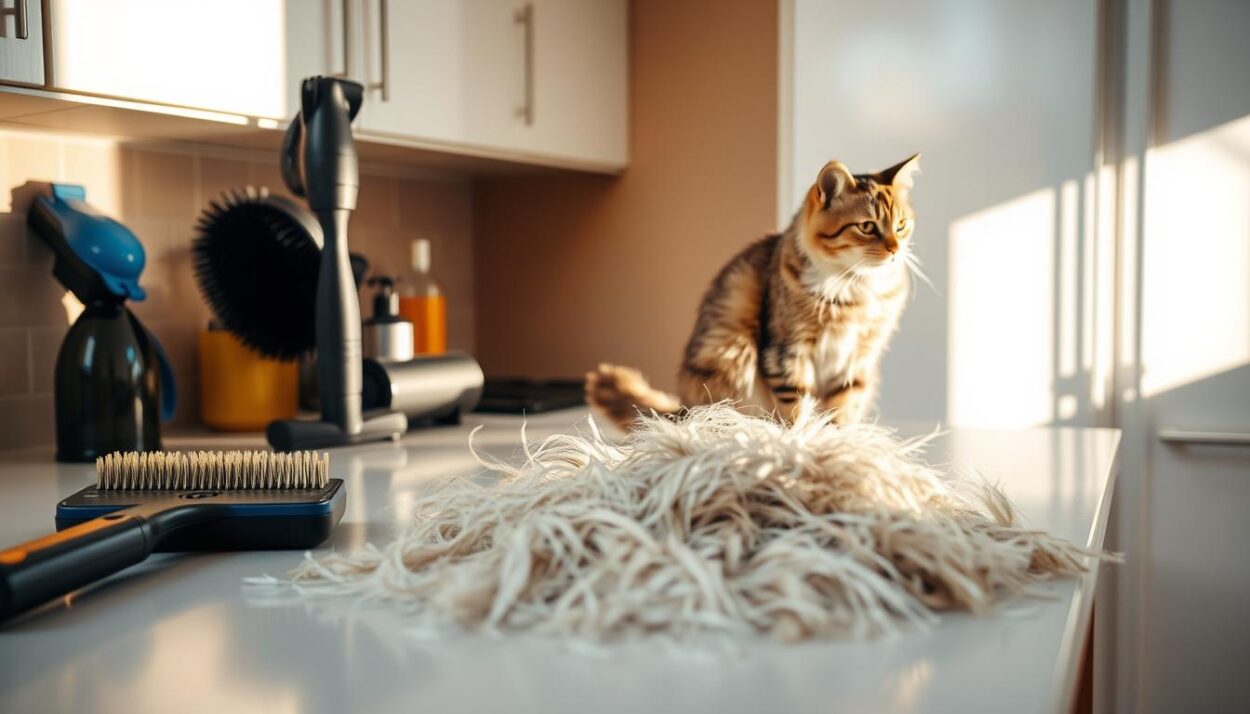 reducing cat hair
