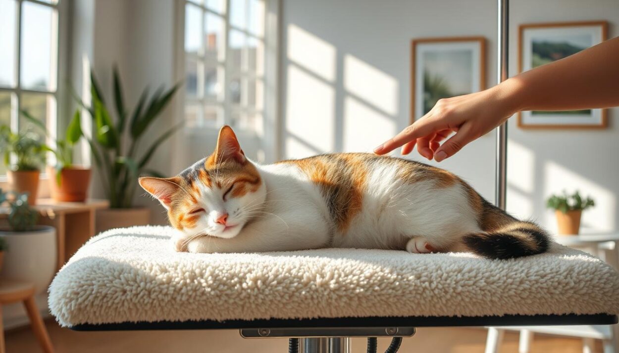 stress-free cat grooming session