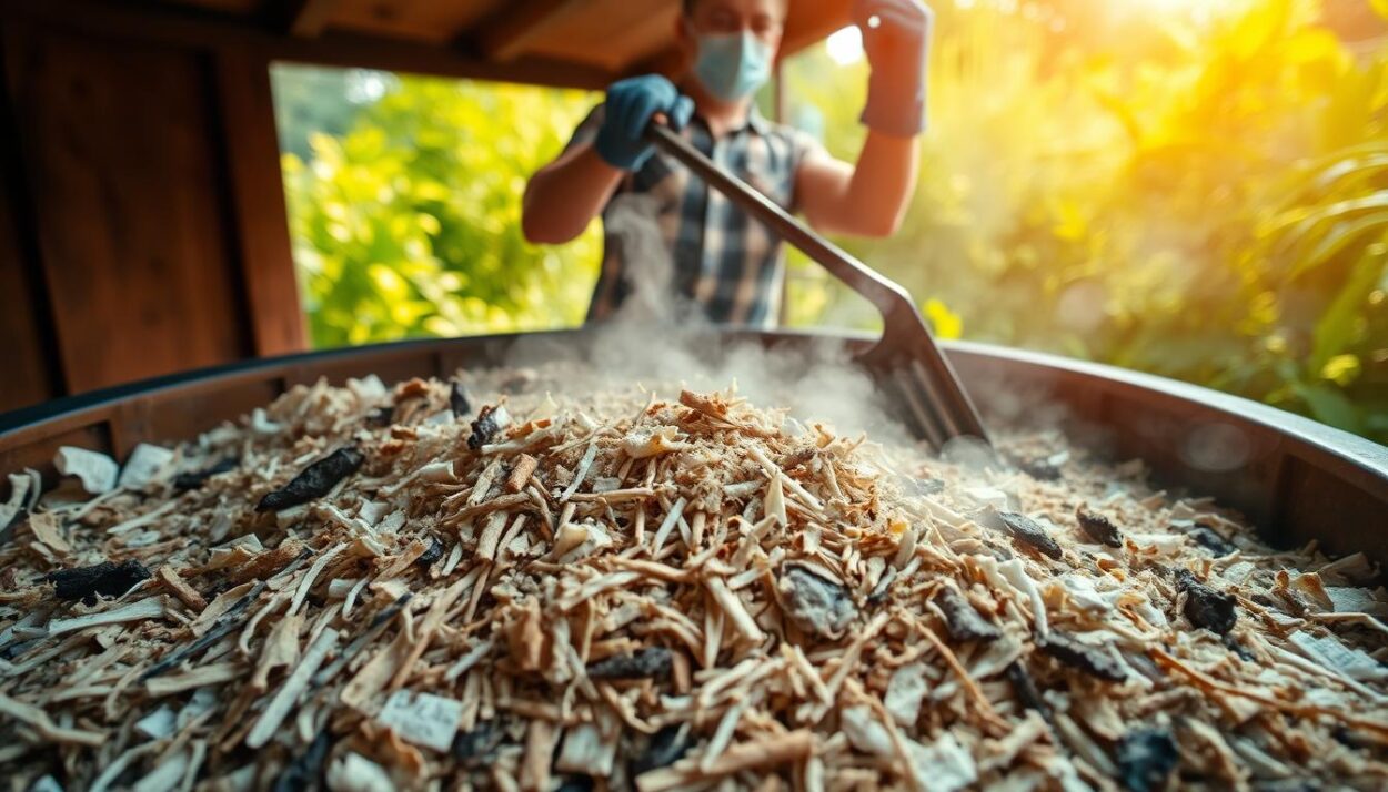 hot composting process for cat waste