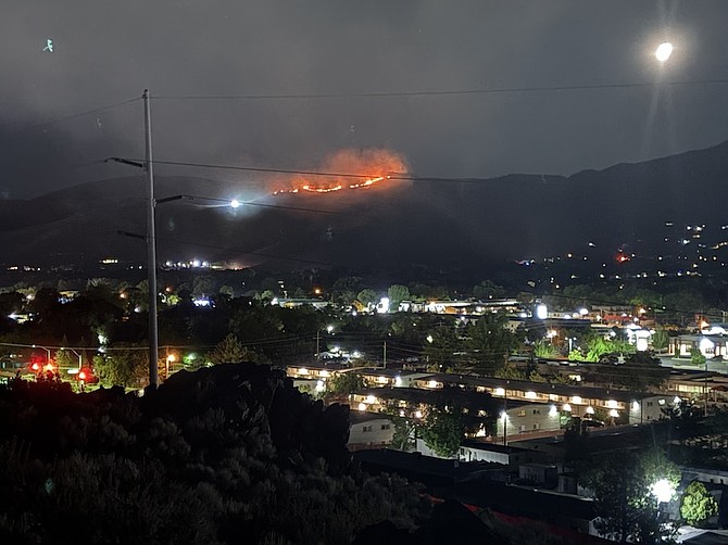 The C-Hill fire around 12:25 a.m. in Carson City