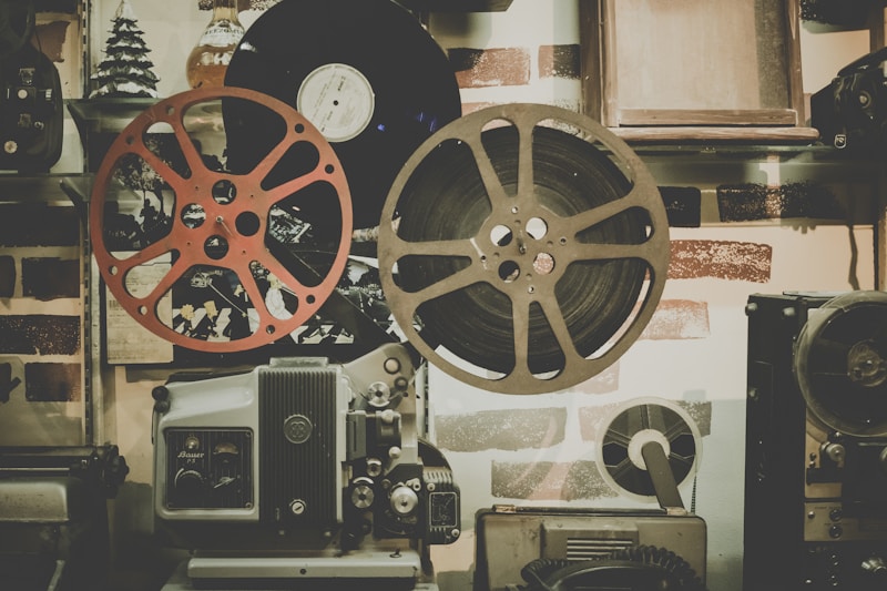 Film production cameras and equipment on set