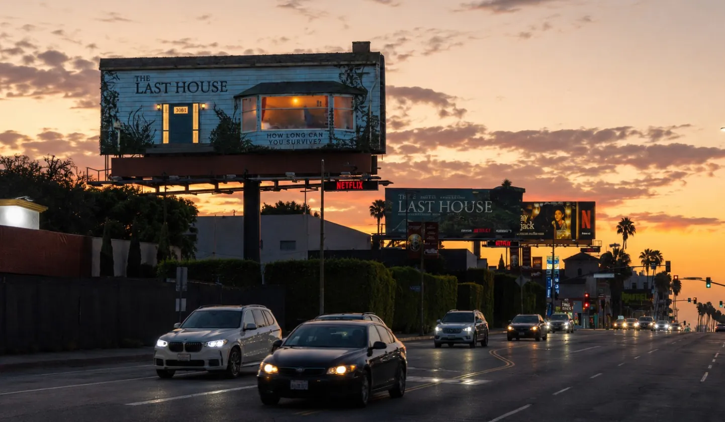 A Man Is Living Inside a Billboard Above Sunset Boulevard
