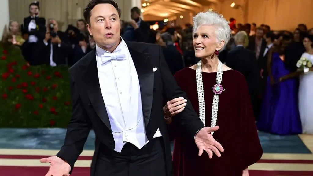Elon Musk and Maye Musk attending a formal event together