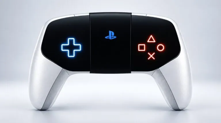 An image based on rumors of how the new PlayStation 6 controller might look like.